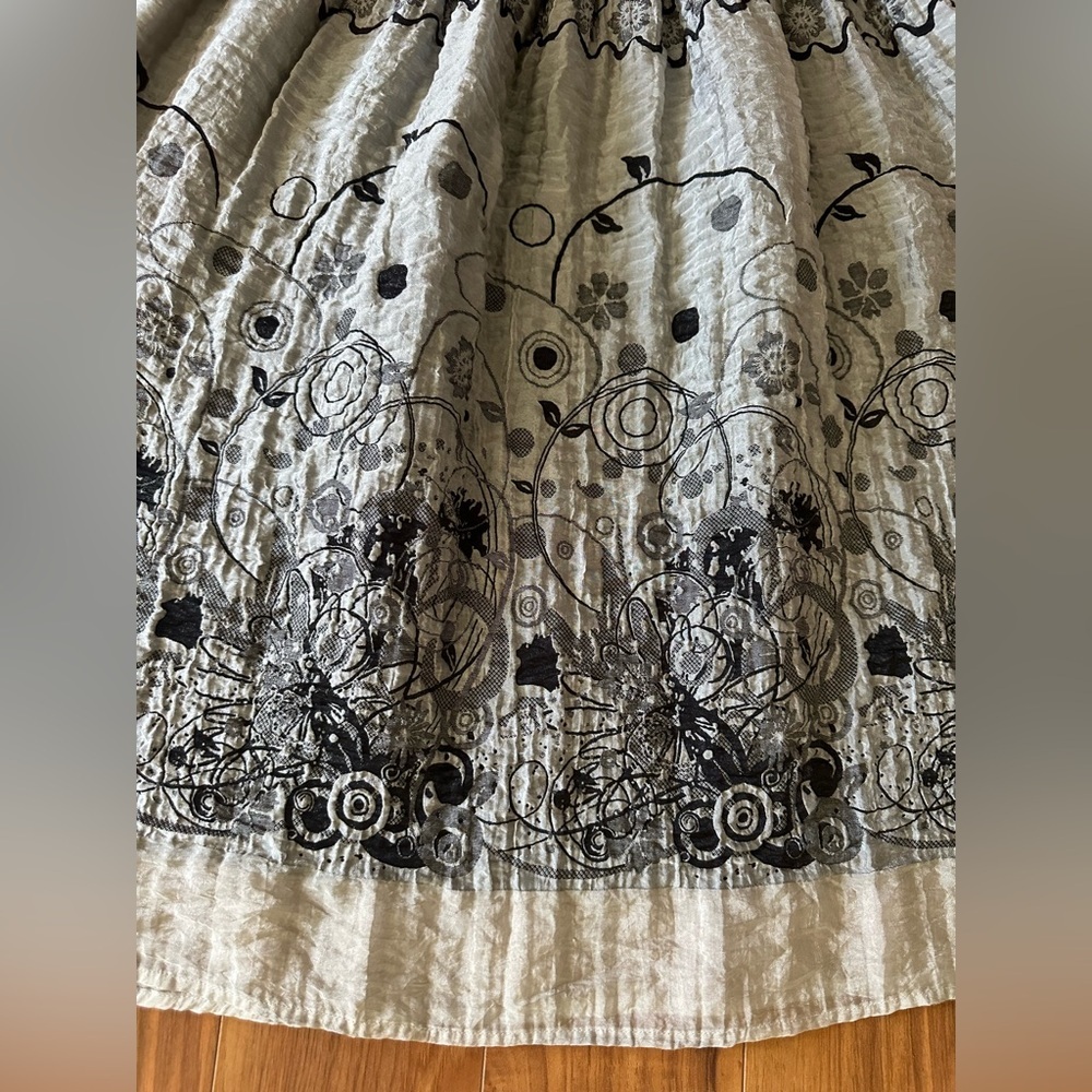 Bohemian Lapis Strapless Midi Dress or Skirt in Floral Gray and Black - Picture 8 of 14